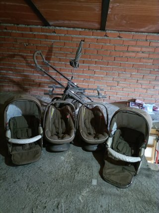 Carro Gemelar Bebecar con Grupo 0