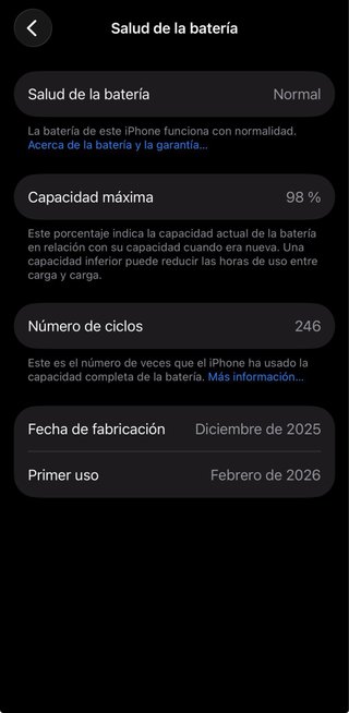 iPhone 17 Pro 256GB Plateado 97% de bateria