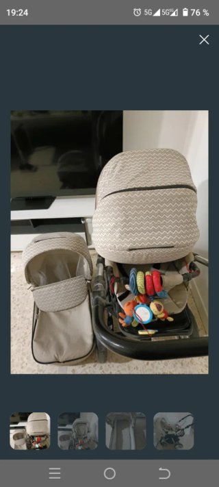 Carro de bebé con capazo y accesorios