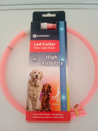 Collar LED para Perro Flamingo Rosa