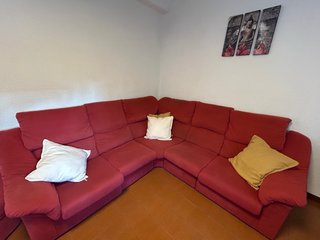 Sofá Rinconera Rojo y Amarillo