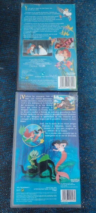 Lote 2 Películas Disney: La Sirenita y Regreso al