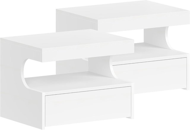 Set di 2 Comodini Galleggianti - Bianco