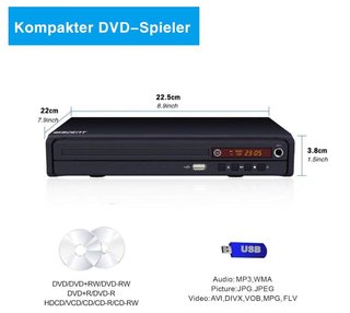 Reproductor DVD Wiscent HD Compacto multirregión