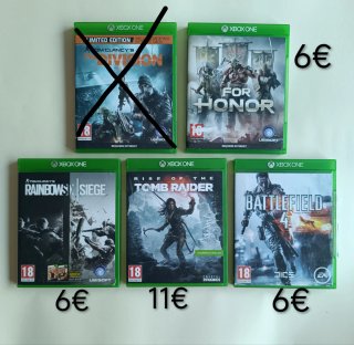 Lote 5 Juegos XBOX ONE: The Division, For Honor...