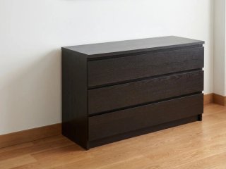 Cómoda Malm IKEA 3 Cajones Negra