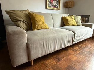 Sofá Cama 3 Plazas Gris Claro