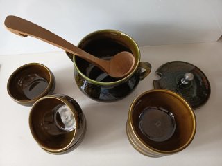 Sopera y 6 Tazones de Cerámica Alemana