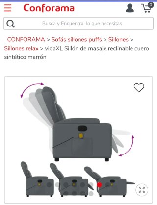 Sillón Relax de Masaje Reclinable Gris
