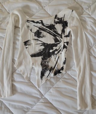 Camiseta canalé con estampado