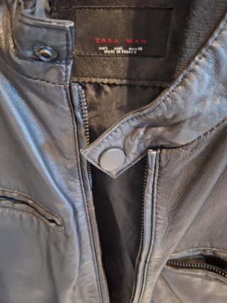 Chaqueta Piel Negra ZARA