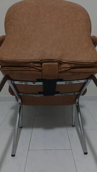 Conjunto 2 sillones oficina piel sintética marrón