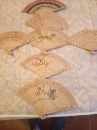 Set di 7 ventagli cinesi