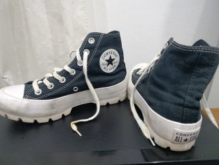 Bambas Converse plataforma negras