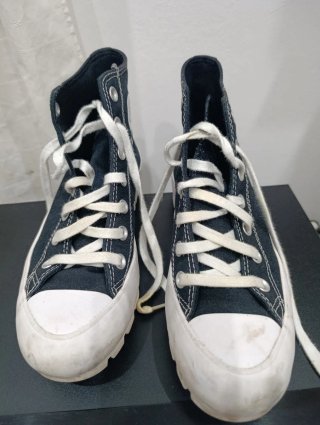 Bambas Converse plataforma negras