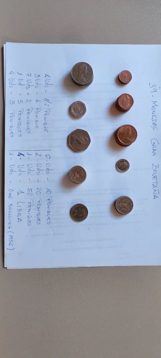 39 Monedas Gran Bretaña Varias