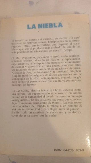 La niebla. Stephen King. LEER DESCRIPCIÓN