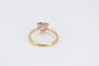Anillo Oro 18K Corazón Amatista