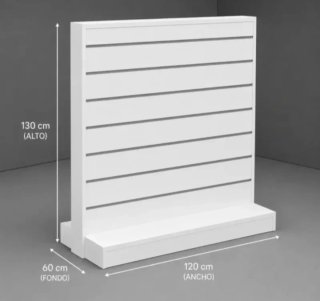 Góndola expositora blanca 120x60x130 cm