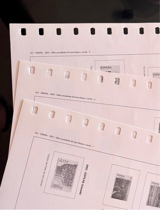 2003 Hojas de sellos España.