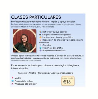 Clases particulares inglés