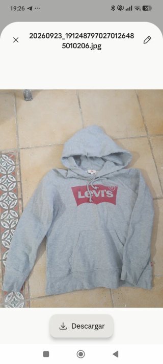Sudadera Levi's gris capucha logo batwing