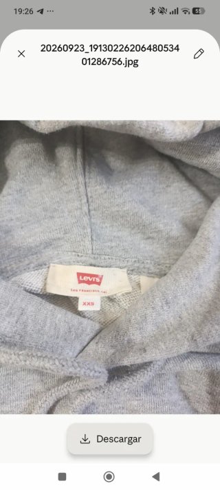 Sudadera Levi's gris capucha logo batwing
