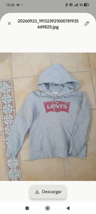 Sudadera Levi's gris capucha logo batwing