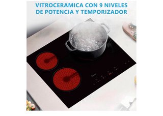 Placa Vitrocerámica Midea 3 fuegos 5200W