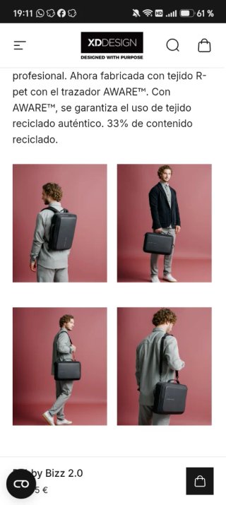 Mochila XD Design Antirrobo Negra Azul