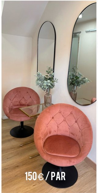 2 Butacas Terciopelo Rosa Giratorias