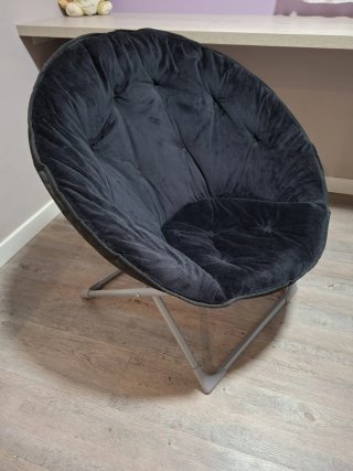 Silla Plegable de Terciopelo Negra