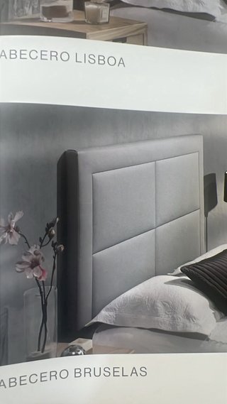 Cabecero de cama polipiel gris