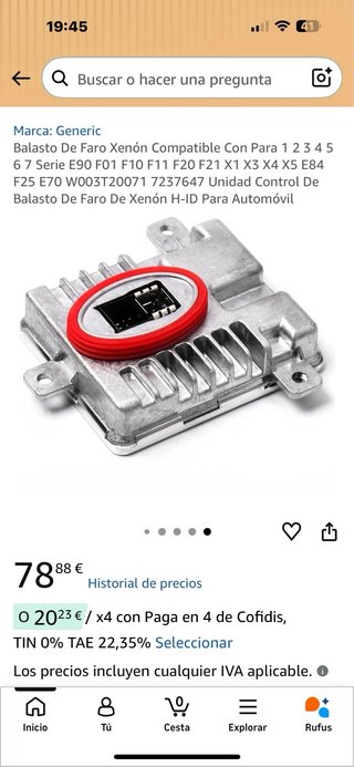 Balastro de Faro Xenón para BMW