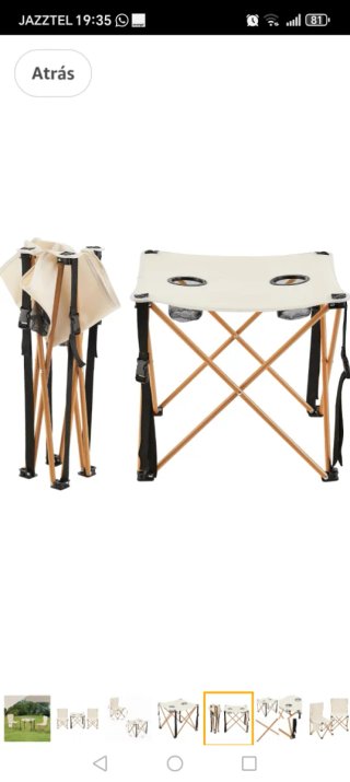 Mesa y sillas plegables