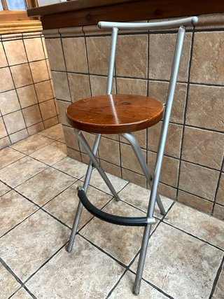 Taburete de bar plegable madera y metal