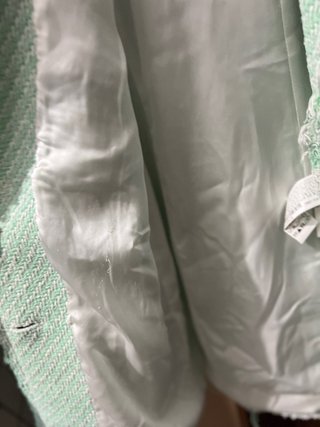 Americana Zara verde y blanco