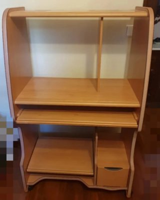 Mesa Ordenador Madera Beige y Marrón