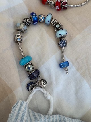 Pulsera Pandora Plata con 15 Charms Azules