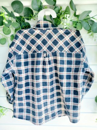 Camisa de cuadros azul niño algodón 2-3 años