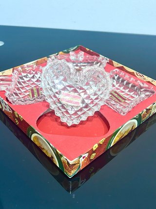 Juego de Ceniceros Cristal Tallado Vintage Años 70