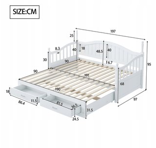 Sofá Cama Madera 90x190 Extensible a 180x190