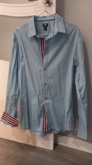 Camisa H&M Hombre Azul Talla L