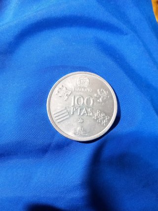 Moneda 100 pesetas mundial 1982 acuñada en 1980