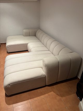 Sofá modular beige de tela