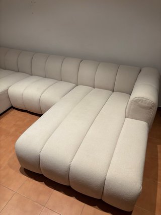 Sofá modular beige de tela