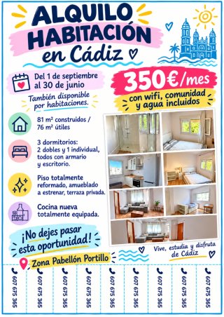 Alquilo habitación en Cádiz