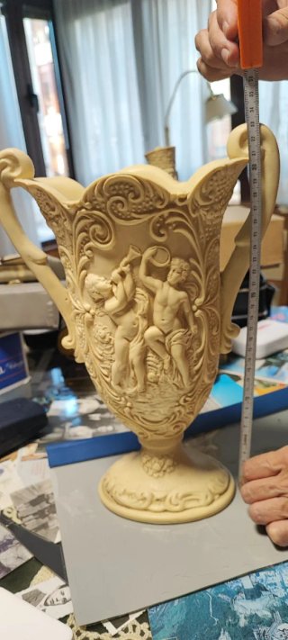 Jarrón Vintage Resina Clásico Beige