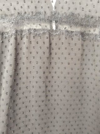 Blusa de encaje semitransparente negra Zara XL