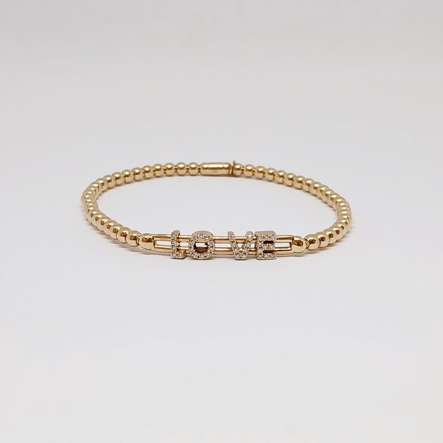 Pulsera Rabat Oro 18k Love con Puntas Brillantes